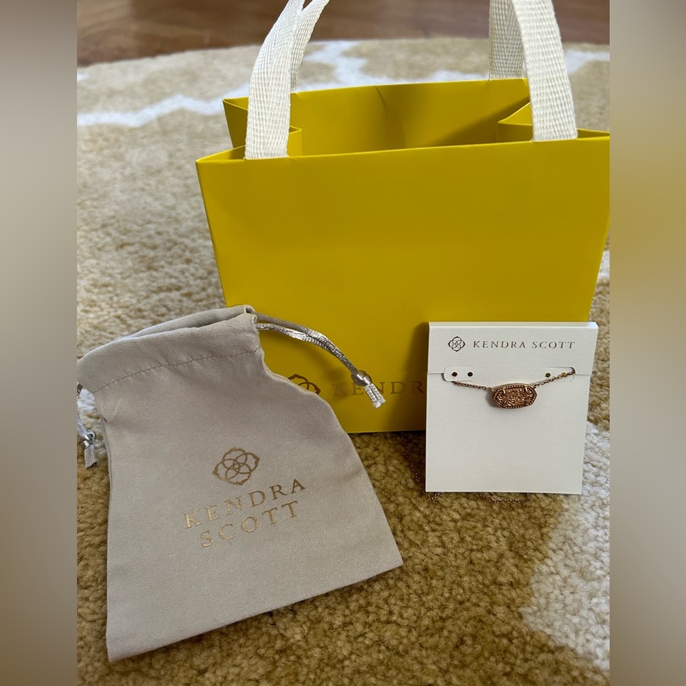 Kendra Scott Elisa chain in rose gold with rose gold druzy stone